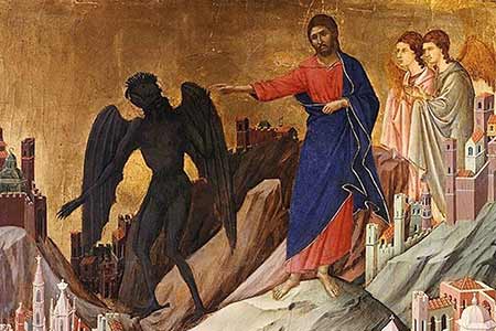 Kuszenie Jezusa, Duccio di Buoninsegna, 1308-1311, Nowy Jork - Polska Parafia w Londynie